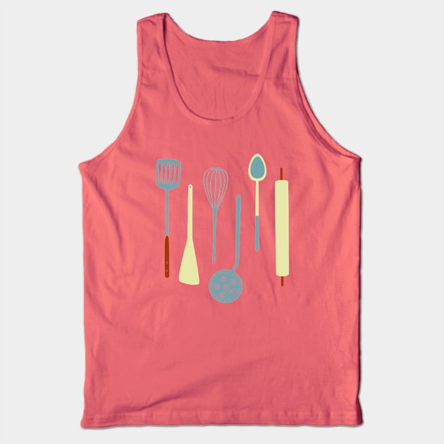 Vintage Kitchen Utensils for Cooks Tank Top by NicSquirrell